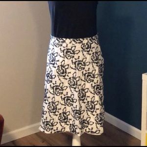 Michael Kors embroidered black roses skirt, sz 8